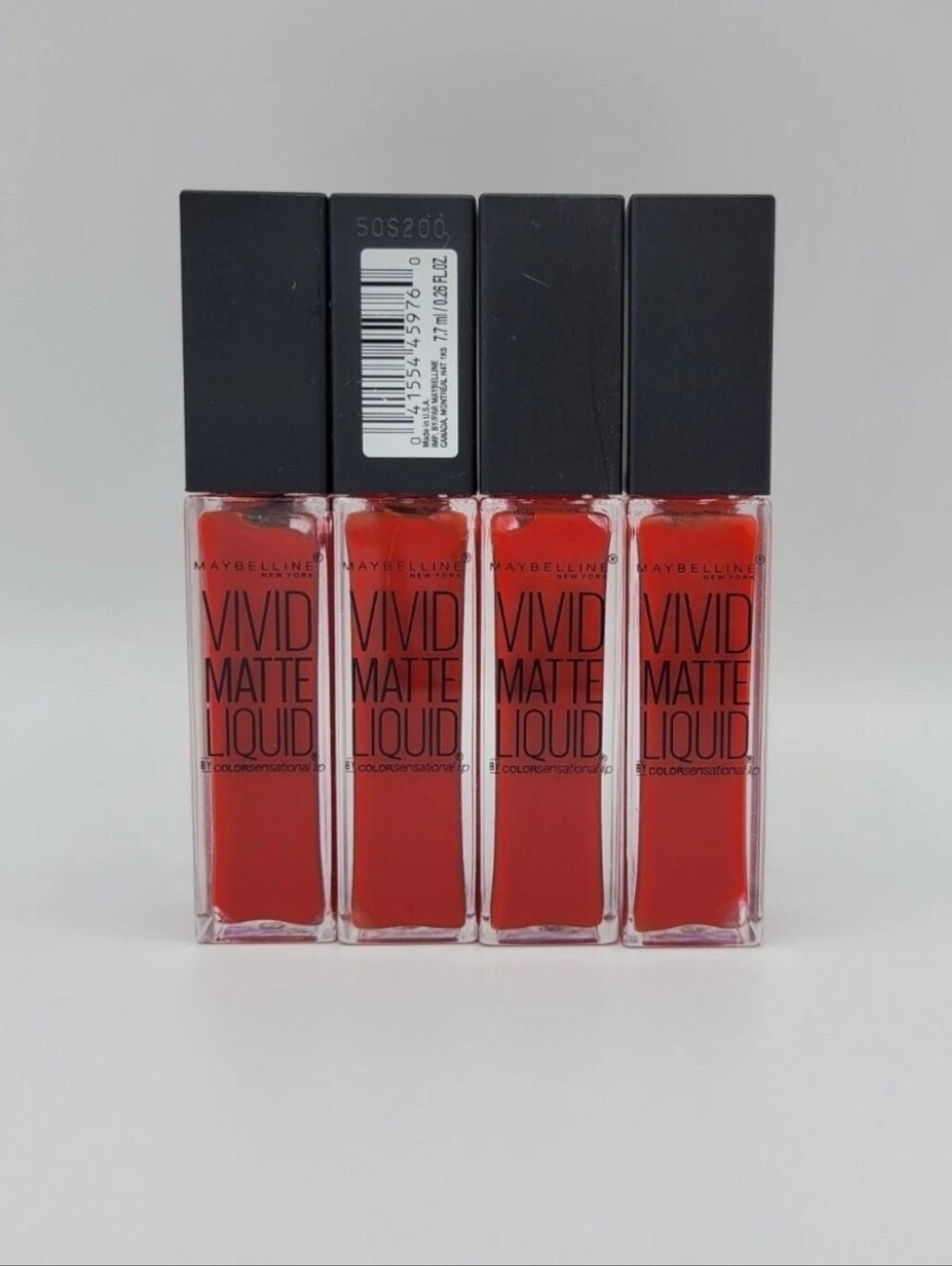 NEW 4x Maybelline Vivid Matte Liquid Color Sensational Lip #35 Rebel Red
